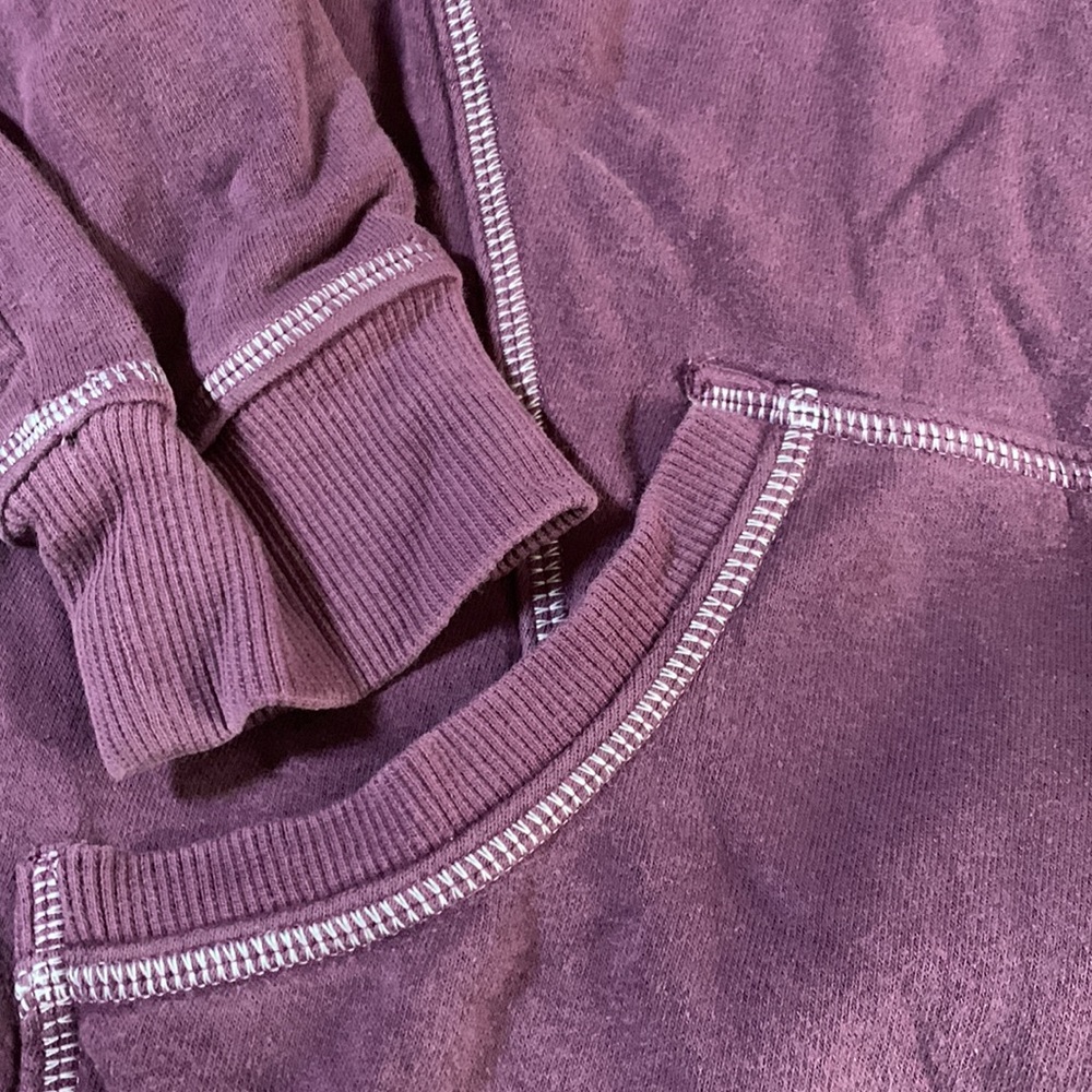 Nike purple, long sleeve, hooded sweatshirt.  Zip up. Front pockets.  Size large - Picture 5 of 9